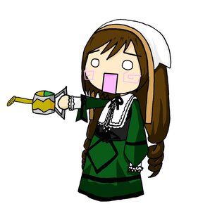 Rating: Safe Score: 0 Tags: 1girl blush_stickers brown_hair chibi dress green_dress head_scarf holding image long_hair long_sleeves o_o open_mouth simple_background solo suiseiseki white_background User: admin