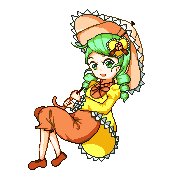 Rating: Safe Score: 0 Tags: 1girl dress full_body green_eyes green_hair hair_ornament image kanaria open_mouth orange_dress pixel_art smile solo User: admin