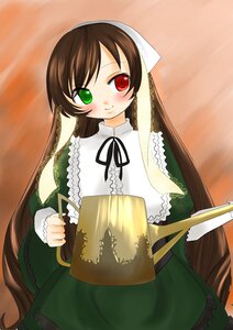 Rating: Safe Score: 0 Tags: 1girl auto_tagged blush brown_hair cup dress frills green_dress green_eyes head_scarf heterochromia image long_hair long_sleeves looking_at_viewer red_eyes smile solo suiseiseki very_long_hair watering_can User: admin