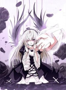 Rating: Safe Score: 0 Tags: 1girl black_rose black_wings dress feathers flower frills hairband image long_hair long_sleeves looking_at_viewer one_eye_closed purple_rose rose solo suigintou very_long_hair wings User: admin