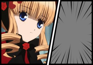 Rating: Safe Score: 0 Tags: 1girl blonde_hair blue_eyes bow camera dress drill_hair flower hat image letterboxed long_hair looking_at_viewer red_flower red_rose rose shinku solo twin_drills User: admin