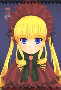 Rating: Safe Score: 0 Tags: 1girl bangs blonde_hair blue_eyes blunt_bangs blush bonnet bow bowtie capelet dress drill_hair flower frills green_bow green_neckwear hat image long_hair long_sleeves looking_at_viewer mame_usagi poncho red_dress red_headwear rose rozen_maiden shinku sidelocks simple_background solo twin_drills twintails User: admin
