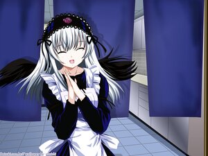 Rating: Safe Score: 0 Tags: 1girl :d black_dress black_wings closed_eyes dress frills hairband hands_together image juliet_sleeves long_hair long_sleeves open_mouth own_hands_together ribbon silver_hair smile solo suigintou tiles wings User: admin