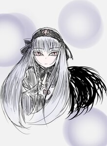 Rating: Safe Score: 0 Tags: 1girl bangs black_wings closed_mouth dress frills image long_hair long_sleeves looking_at_viewer pink_eyes smile solo suigintou very_long_hair wings User: admin