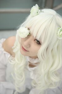 Rating: Safe Score: 0 Tags: 1girl bangs blonde_hair blurry closed_mouth face flower green_eyes hair_flower hair_ornament kirakishou lips long_hair looking_at_viewer portrait smile solo white_flower white_hair white_rose User: admin