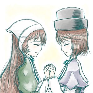 Rating: Safe Score: 0 Tags: 2girls bangs brown_hair closed_eyes closed_mouth from_side hands_together hat holding_hands image long_hair long_sleeves multiple_girls nishizumi_miho pair ribbon short_hair siblings sisters smile souseiseki striped suiseiseki User: admin