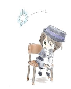 Rating: Safe Score: 0 Tags: 1girl auto_tagged blue_headwear brown_hair chibi hat image jacket long_sleeves short_hair solo souseiseki User: admin