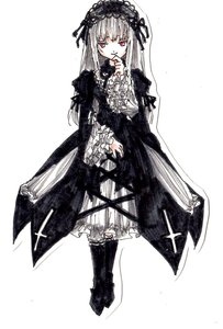 Rating: Safe Score: 0 Tags: 1girl auto_tagged black_dress boots dress flower frills full_body hairband holding image long_hair long_sleeves looking_at_viewer red_eyes ribbon rose simple_background solo standing suigintou very_long_hair white_background User: admin