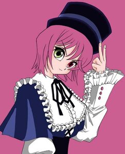 Rating: Safe Score: 0 Tags: 1girl bangs dress expressionless frills green_eyes hat heterochromia image long_sleeves looking_at_viewer pink_background pink_hair red_eyes short_hair simple_background solo souseiseki upper_body User: admin