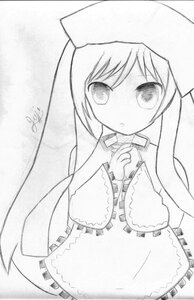 Rating: Safe Score: 0 Tags: 1girl dress frills greyscale hatsune_miku image long_hair long_sleeves looking_at_viewer monochrome signature simple_background solo suiseiseki twintails very_long_hair white_background User: admin