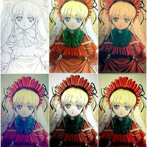Rating: Safe Score: 0 Tags: 1girl blonde_hair blue_eyes blush bonnet bow bowtie capelet dress drill_hair frills green_bow green_neckwear image long_hair long_sleeves looking_at_viewer marker_(medium) open_mouth parted_lips red_dress shinku sidelocks simple_background smile solo surprised twin_drills twintails variations white_background User: admin