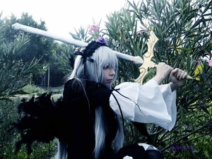 Rating: Safe Score: 0 Tags: 1girl dress flower hairband lips long_sleeves plant solo suigintou wings User: admin