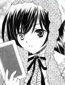 Rating: Safe Score: 0 Tags: 1girl bangs food frills greyscale holding image lace looking_at_viewer monochrome neck_ribbon ribbon smile solo suiseiseki upper_body User: admin