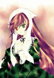 Rating: Safe Score: 0 Tags: 1girl brown_hair dress frills green_dress green_eyes head_scarf heterochromia image long_hair long_sleeves looking_at_viewer red_eyes simple_background solo suiseiseki very_long_hair User: admin