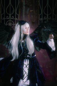 Rating: Safe Score: 0 Tags: 1girl dress frills gothic_lolita indoors long_hair long_sleeves sitting solo suigintou very_long_hair white_hair User: admin