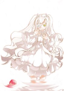 Rating: Safe Score: 0 Tags: 1girl dress eyepatch flower frills image kirakishou long_hair long_sleeves looking_at_viewer rose solo striped vertical_stripes very_long_hair white_dress yellow_eyes User: admin