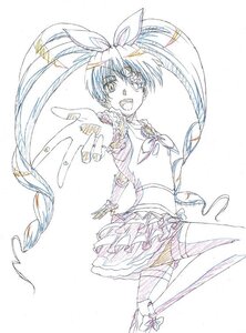 Rating: Safe Score: 0 Tags: 1girl barasuishou bow choker color_trace cure_melody frills hair_ribbon image jewelry long_hair magical_girl monochrome open_mouth ribbon sketch skirt solo thighhighs traditional_media white_background User: admin