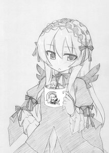 Rating: Safe Score: 0 Tags: 1girl blush bow dress frills greyscale hairband image lolita_fashion lolita_hairband long_hair long_sleeves looking_at_viewer monochrome ribbon solo suigintou traditional_media User: admin