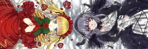 Rating: Safe Score: 0 Tags: 2girls blonde_hair blue_eyes bow dress drill_hair flower frills image long_hair long_sleeves looking_at_viewer multiple_girls pair red_eyes red_flower rose shinku silver_hair suigintou twintails User: admin