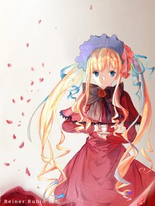 Rating: Safe Score: 0 Tags: 1girl artist_name bangs blonde_hair blue_eyes bonnet dress flower image long_hair long_sleeves looking_at_viewer petals red_dress red_flower red_rose rose rose_petals shinku smile solo striped twintails very_long_hair User: admin