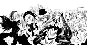 Rating: Safe Score: 0 Tags: 6+girls bow dress flower frills greyscale hairband hat hina_ichigo image long_hair long_sleeves looking_at_viewer monochrome multiple multiple_girls ribbon shinku short_hair smile suigintou suiseiseki tagme twintails very_long_hair wings User: admin