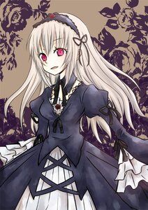 Rating: Safe Score: 0 Tags: 1girl dress frills hairband image juliet_sleeves long_hair long_sleeves looking_at_viewer pink_eyes puffy_sleeves ribbon rose smile solo suigintou wings User: admin