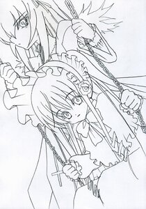 Rating: Safe Score: 0 Tags: 2girls bdsm bondage bound broken_chain chain chained collar cuffs dress expressionless flail greyscale handcuffs holding image leash long_hair long_sleeves looking_at_viewer monochrome multiple_girls pair pocket_watch shackles shinku suigintou swing wings User: admin