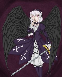 Rating: Safe Score: 0 Tags: 1girl black_wings bloomers dress feathered_wings feathers frills hairband image juliet_sleeves long_sleeves looking_at_viewer puffy_sleeves silver_hair solo suigintou sword underwear weapon wings User: admin