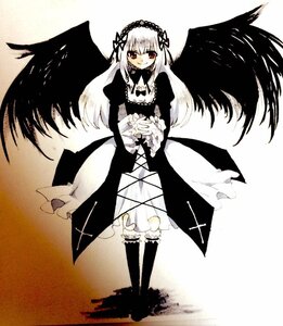 Rating: Safe Score: 0 Tags: 1girl black_wings dress flower frills full_body hairband image long_hair long_sleeves looking_at_viewer red_eyes rose smile solo standing suigintou very_long_hair wings User: admin