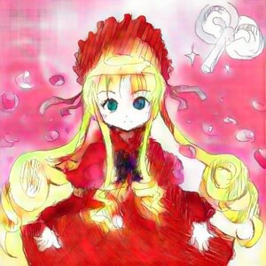 Rating: Safe Score: 0 Tags: 1girl blonde_hair blue_eyes bowtie dress hat image long_hair long_sleeves looking_at_viewer red_dress shinku sidelocks solo standing very_long_hair User: admin