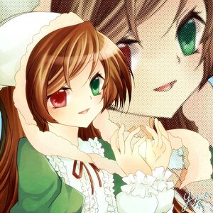 Rating: Safe Score: 0 Tags: 1girl :d auto_tagged brown_hair dress fishnets frills green_dress green_eyes halftone halftone_background heterochromia image long_hair long_sleeves looking_at_viewer open_mouth red_eyes ribbon smile solo suiseiseki very_long_hair zoom_layer User: admin