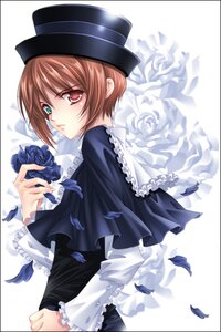 Rating: Safe Score: 0 Tags: 1girl bad_id bad_pixiv_id blue_flower blue_rose blush brown_hair capelet dress floral_background flower frilled_sleeves frills from_side green_eyes hat heterochromia holding holding_flower image letterboxed lolita_fashion long_sleeves looking_at_viewer moonstone petals red_eyes rose rozen_maiden short_hair solo souseiseki top_hat white_background User: admin