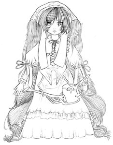 Rating: Safe Score: 0 Tags: 1girl auto_tagged dress frills image long_hair looking_at_viewer monochrome ribbon solo suiseiseki twintails very_long_hair User: admin