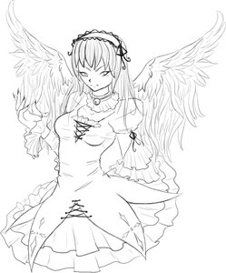 Rating: Safe Score: 0 Tags: 1girl angel angel_wings dress feathered_wings feathers frills greyscale hairband halo image long_hair long_sleeves monochrome ribbon solo suigintou wings User: admin
