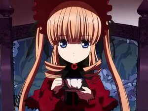 Rating: Safe Score: 0 Tags: 1girl blonde_hair blue_eyes bonnet dress drill_hair image long_hair long_sleeves looking_at_viewer red_dress shinku solo twin_drills upper_body User: admin