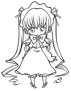 Rating: Safe Score: 0 Tags: 1girl blush chibi dress full_body greyscale image lineart long_hair long_sleeves looking_at_viewer monochrome ribbon shinku simple_background solo standing twintails very_long_hair white_background User: admin