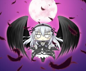 Rating: Safe Score: 0 Tags: 1girl auto_tagged bird black_feathers black_wings chibi crow dress feathers flower flying frills full_moon hairband image leaf long_hair moon seagull silver_hair solo suigintou wings User: admin