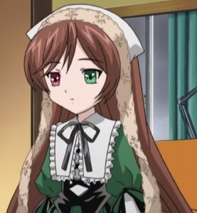 Rating: Safe Score: 0 Tags: 1girl black_ribbon brown_hair dress frills green_dress green_eyes head_scarf heterochromia image long_hair long_sleeves neck_ribbon red_eyes ribbon solo suiseiseki upper_body User: admin