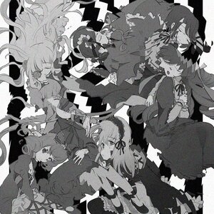 Rating: Safe Score: 0 Tags: 6+girls blush bow closed_eyes dress frills greyscale hairband image long_hair long_sleeves monochrome multiple multiple_girls ribbon suigintou tagme wings User: admin