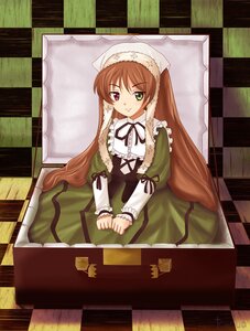 Rating: Safe Score: 0 Tags: 1girl argyle argyle_background blanket board_game brown_hair checkered checkered_background checkered_floor chess_piece dress green_dress green_eyes heterochromia image long_hair long_sleeves looking_at_viewer perspective red_eyes solo suiseiseki table tile_floor tiles twintails very_long_hair User: admin