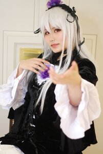 Rating: Safe Score: 0 Tags: 1girl 3d belt blurry blurry_foreground depth_of_field flower gothic_lolita hairband lips lolita_fashion long_hair long_sleeves looking_at_viewer photo red_eyes solo suigintou User: admin