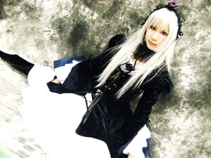 Rating: Safe Score: 0 Tags: 1girl 3d dress gothic_lolita hairband lips long_hair long_sleeves looking_at_viewer outdoors smile solo standing suigintou User: admin