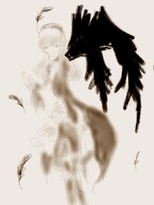 Rating: Safe Score: 0 Tags: 1girl bangs black_wings bug butterfly dress feathered_wings feathers flower frills hairband image insect long_hair long_sleeves looking_at_viewer monochrome rose signature simple_background solo suigintou wings User: admin
