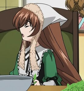 Rating: Safe Score: 0 Tags: blush brown_hair closed_eyes frills image long_hair long_sleeves maid open_mouth solo solo_focus suiseiseki table User: admin