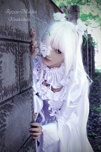 Rating: Safe Score: 0 Tags: 1girl bangs dress flower frills kirakishou lips long_hair looking_at_viewer solo white_dress white_flower white_hair white_rose User: admin