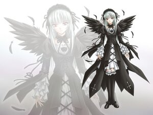 Rating: Safe Score: 0 Tags: 1girl black_feathers black_wings dress feathered_wings feathers flower frills hairband image long_hair long_sleeves looking_at_viewer red_eyes ribbon silver_hair solo standing suigintou thighhighs white_background wings zettai_ryouiki User: admin