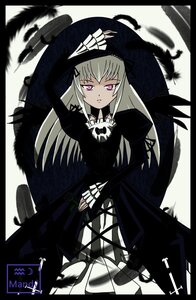 Rating: Safe Score: 0 Tags: 1girl bird black_feathers black_wings crow dress expressionless feathered_wings feathers image letterboxed long_hair long_sleeves looking_at_viewer pink_eyes purple_eyes rose solo suigintou wings User: admin
