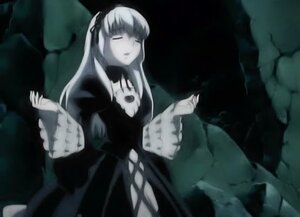 Rating: Safe Score: 0 Tags: 1girl choker dress frills image long_hair long_sleeves solo suigintou very_long_hair wide_sleeves User: admin