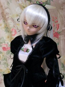 Rating: Safe Score: 0 Tags: 1girl black_dress black_ribbon doll dress flower frills gothic_lolita hairband lips lolita_fashion long_hair long_sleeves looking_at_viewer photo ribbon rose silver_hair solo suigintou upper_body User: admin