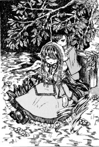 Rating: Safe Score: 0 Tags: 2girls dress flower frills greyscale image long_hair monochrome multiple_girls pair sitting souseiseki suiseiseki User: admin